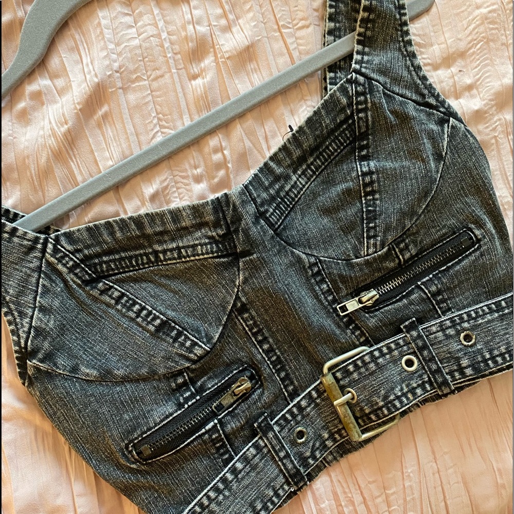 Black Jean Corset Top